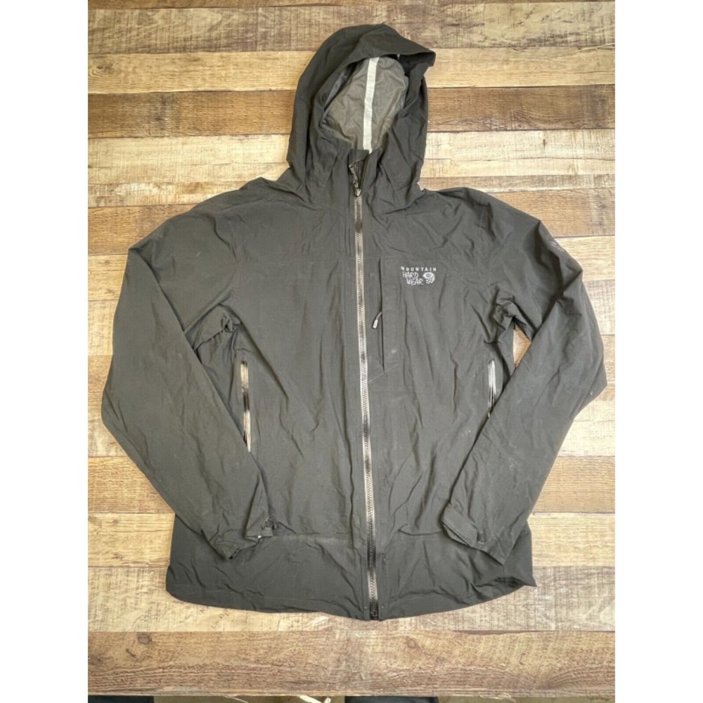 Mountain Hardwear Men M Full Zip Windbreaker Jacket Wind Black Outdoor Hiking